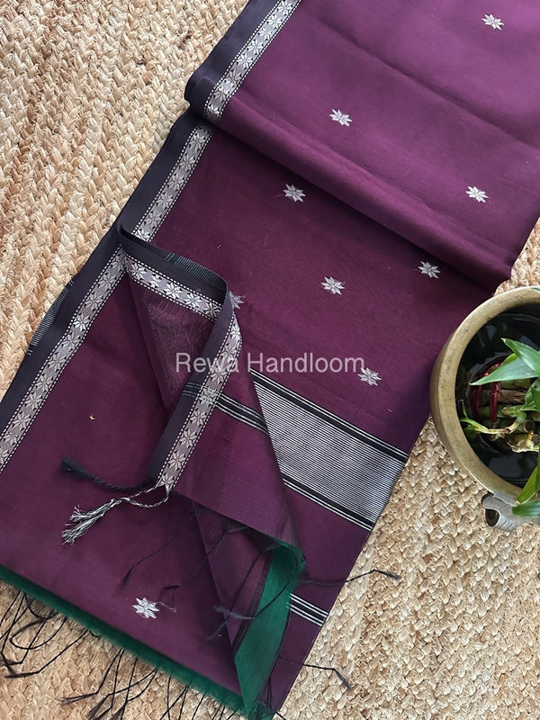 Maheshwari Silver Butti Saree