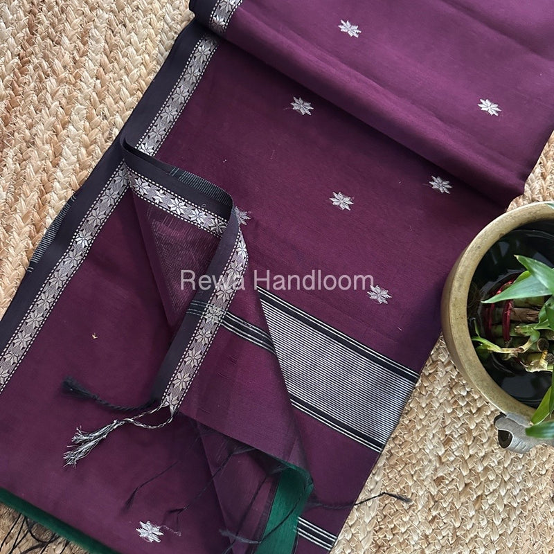 Maheshwari Silver Butti Saree
