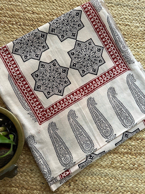 White-Black Designer Bagh Cotton Suit BCSPP011