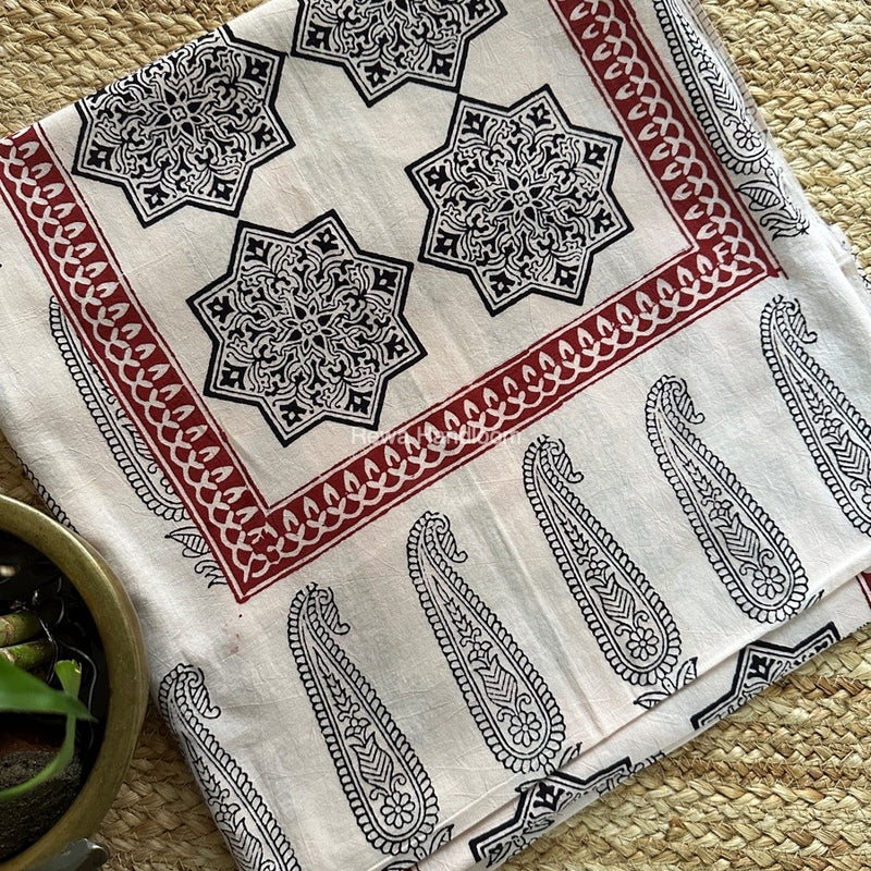 White-Black Designer Bagh Cotton Suit BCSPP011