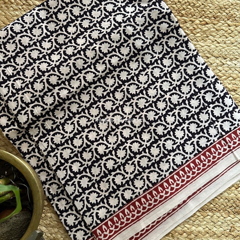 White-Black Designer Bagh Cotton Suit BCSPP011