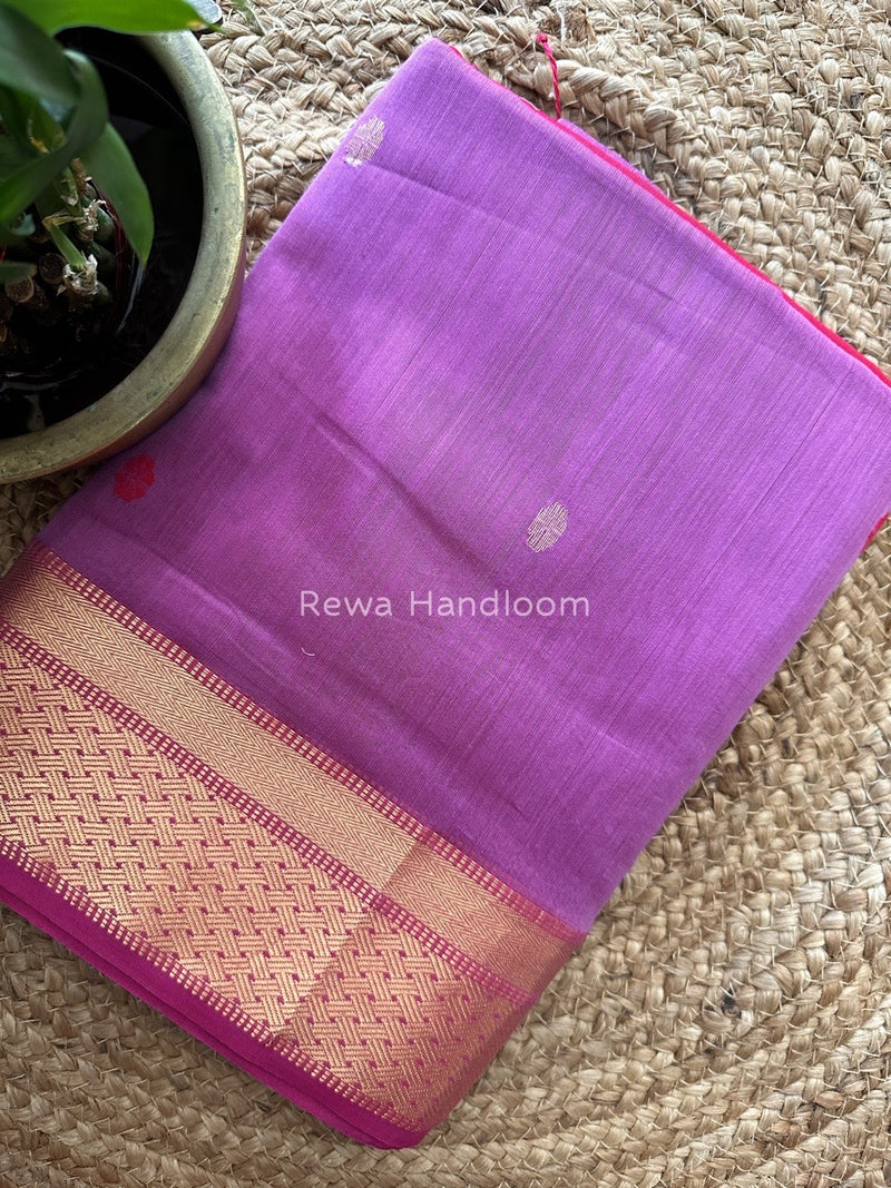 Lavender Zari Butti Maheshwari Saree JBS019