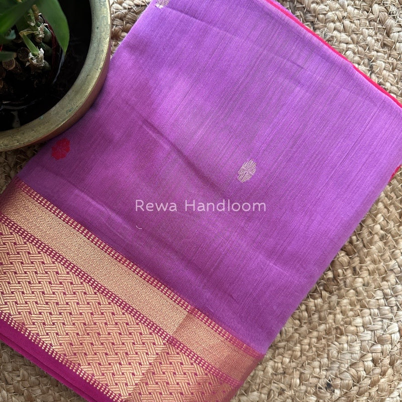 Lavender Zari Butti Maheshwari Saree JBS019