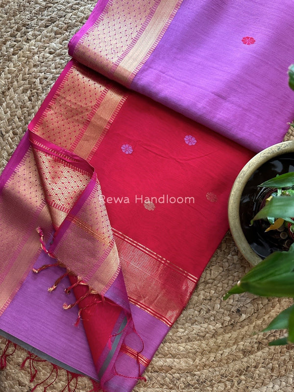  Zari Butti Maheshwari Saree