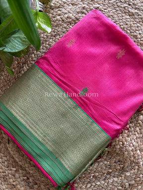 Maheshwari Fusia Pure Silk Saree