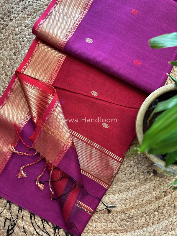  Zari Butti Maheshwari Saree