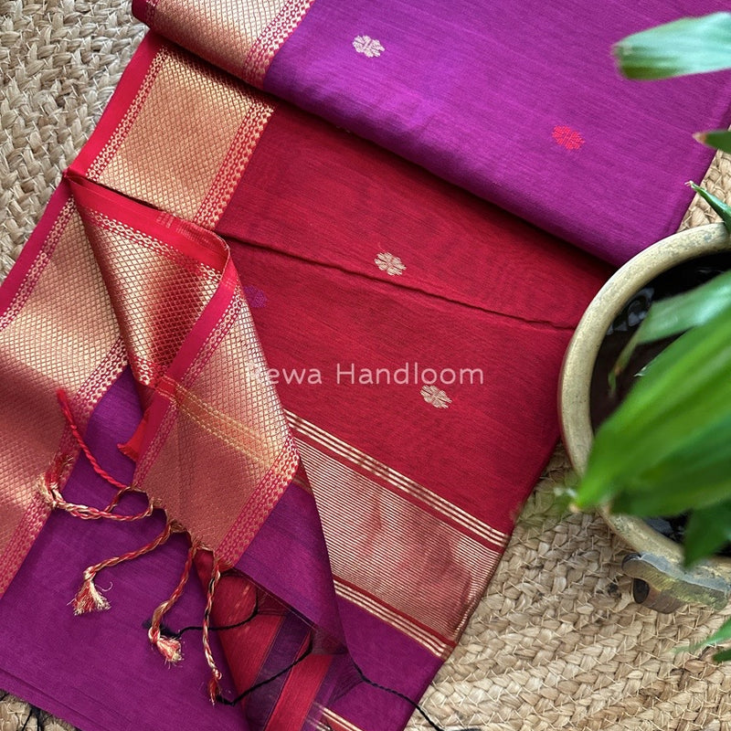  Zari Butti Maheshwari Saree
