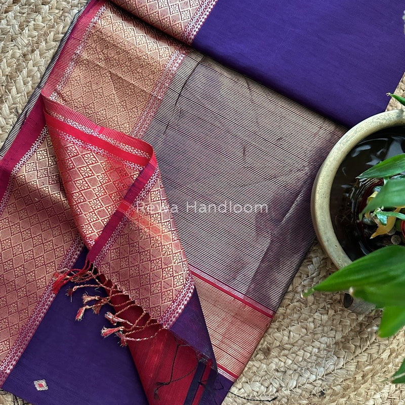  Zari Butti Maheshwari Saree