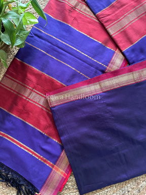 Maheshwari Violet Pure Silk Saree