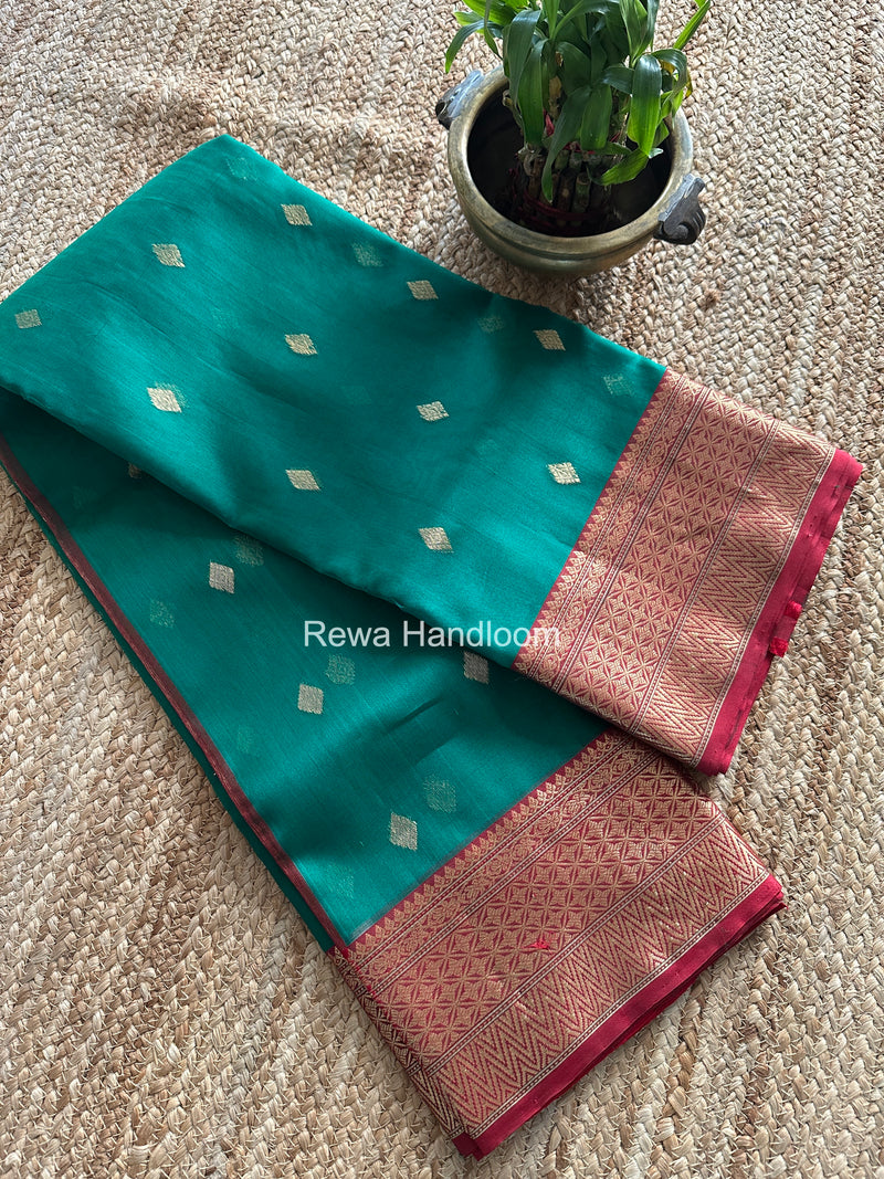 Chanderi Katan Silk Nakshi Border Saree