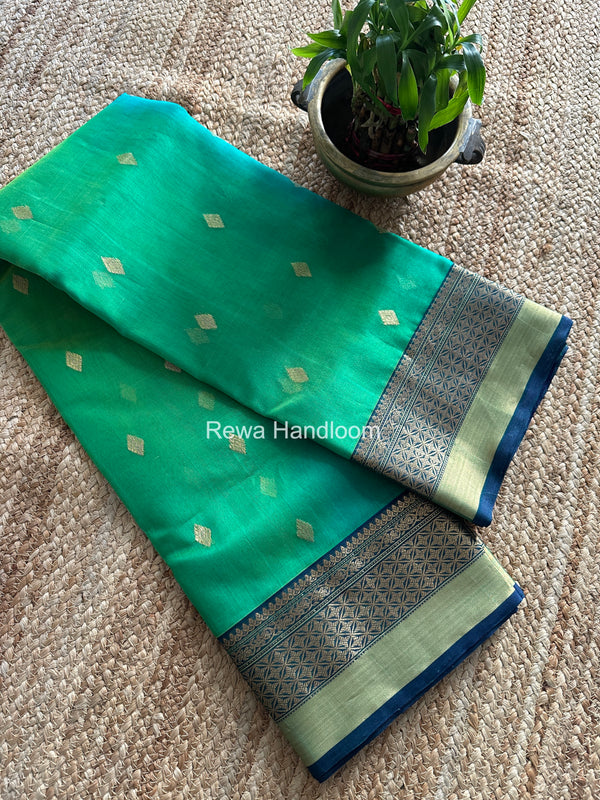 Chanderi Katan Silk Nakshi Border Saree