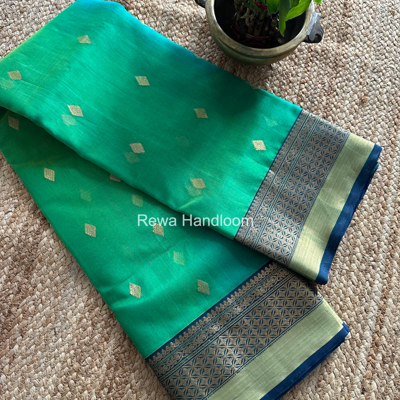 Chanderi Katan Silk Nakshi Border Saree