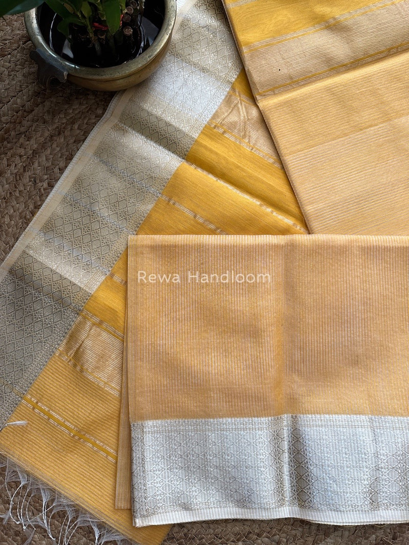 Maheshwari 75% Silk Yellow Saree SS014