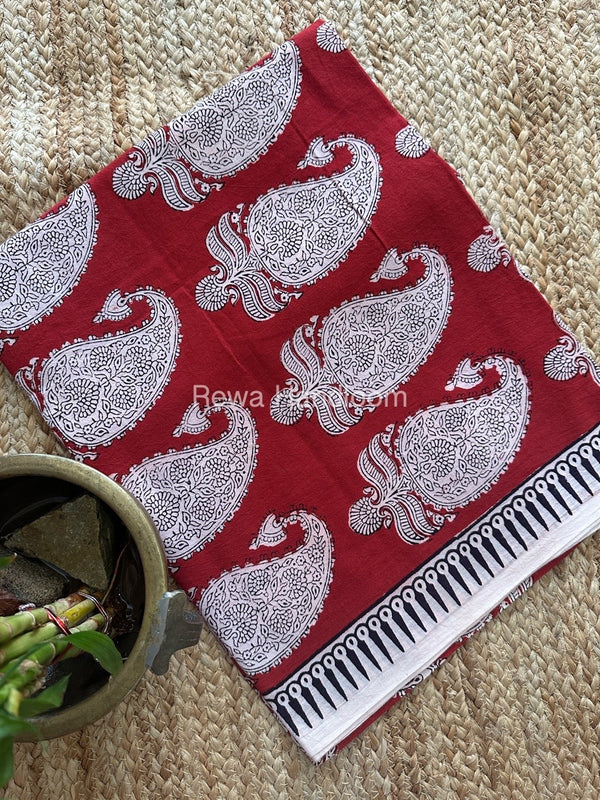 Red-White Bagh Suit With Maheshwari Dupatta BSMD02