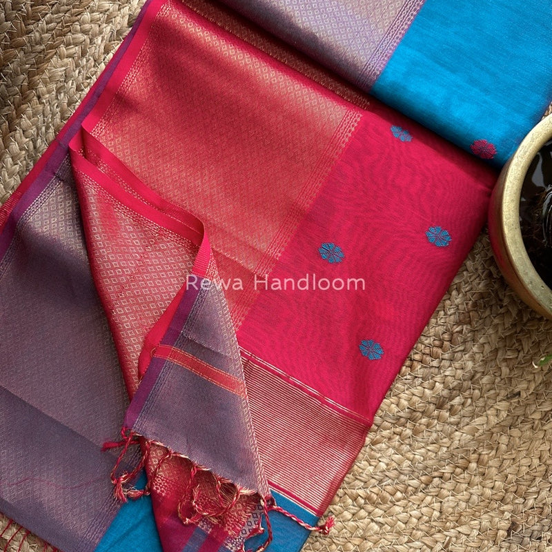 Maheshwari Zari Skirt Butti Saree