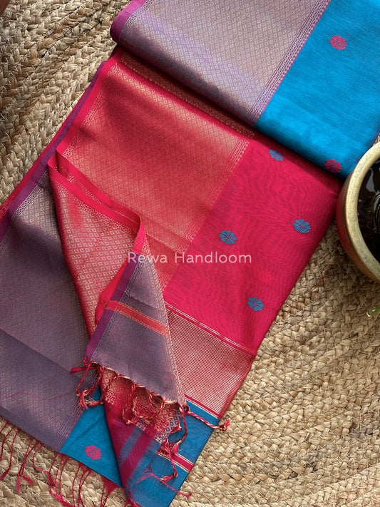 Maheshwari Zari Skirt Butti Saree