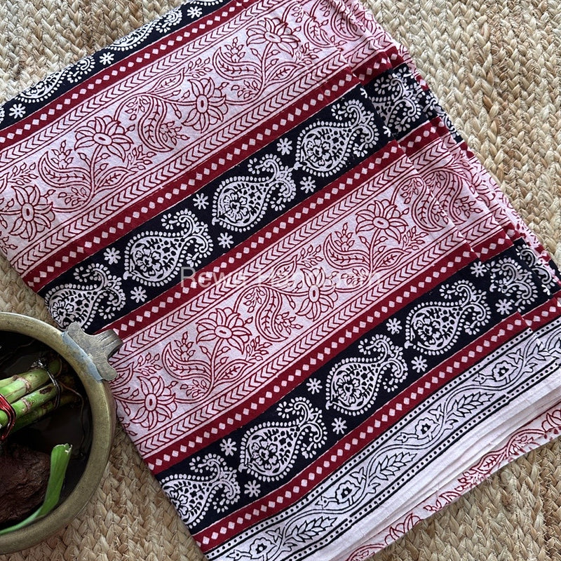 White-Red Bagh Suit With Maheshwari Dupatta BSMD04