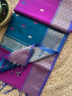 Magenta Zari Butti ~ Maheshwari Saree-JBS05