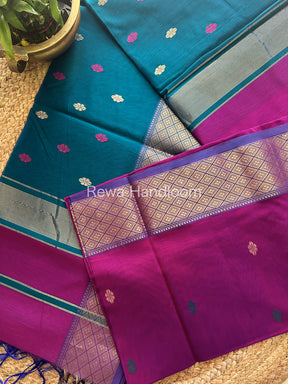 Magenta Zari Butti ~ Maheshwari Saree-JBS05