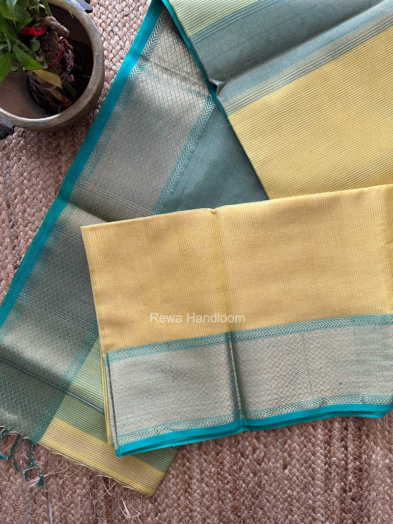 Exclusive Maheshwari Yellow Tissue Silk Saree ZTS0199 – Rewa Handloom