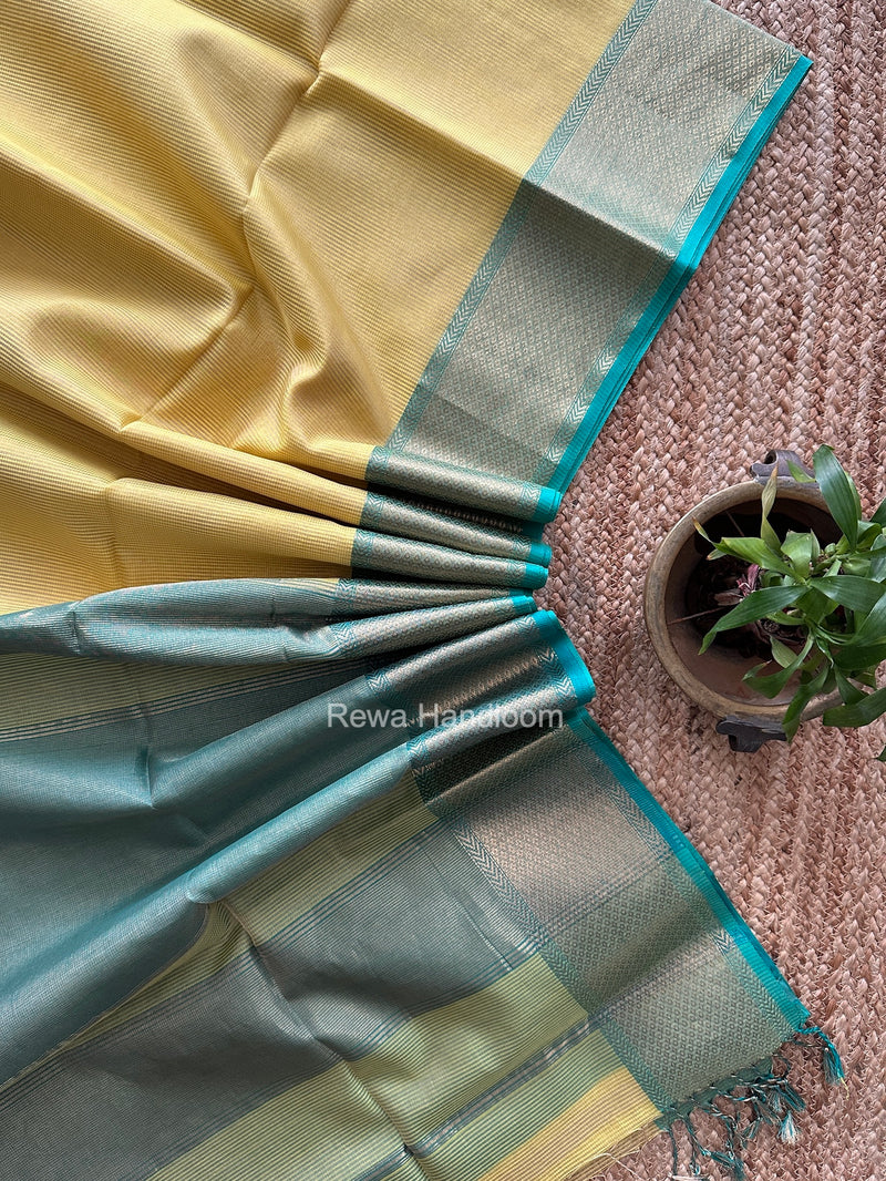 Exclusive Maheshwari Yellow Tissue Silk Saree ZTS0199 – Rewa Handloom