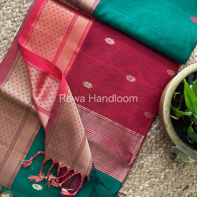  Zari Butti Maheshwari Saree