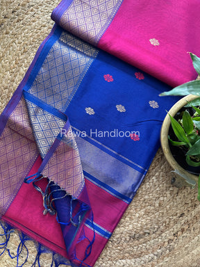 Rani Pink Zari Butti ~ Maheshwari Saree-JBS08