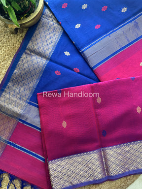 Rani Pink Zari Butti ~ Maheshwari Saree-JBS08