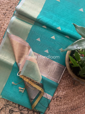 Rama Green Zari Butti ~ Maheshwari Saree-SB12