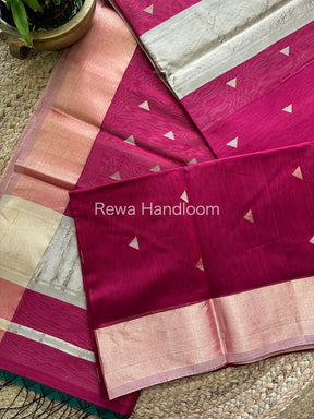 Pink Zari Butti ~ Maheshwari Saree-SB24