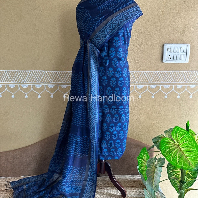  Batik Print Silk Top-Dupatta