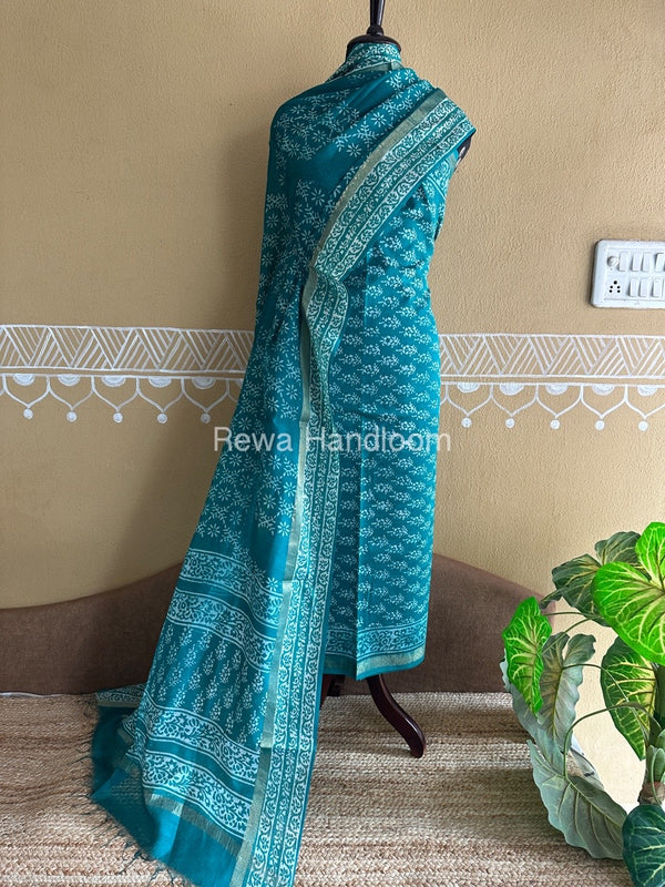  Batik Print Silk Top-Dupatta