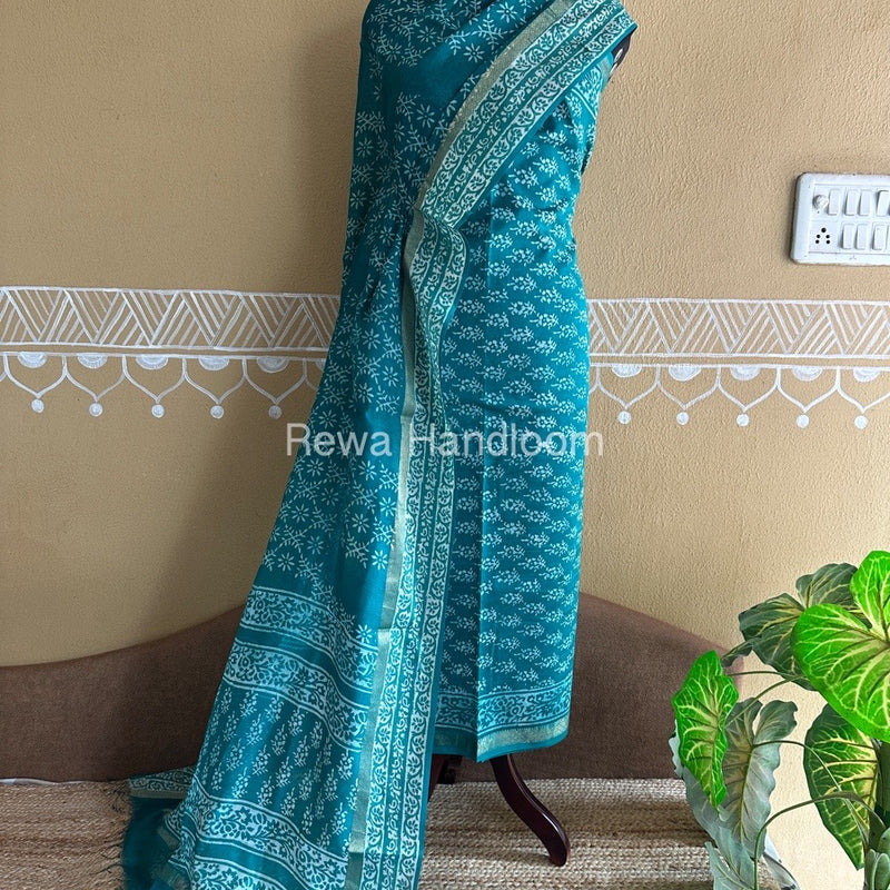  Batik Print Silk Top-Dupatta