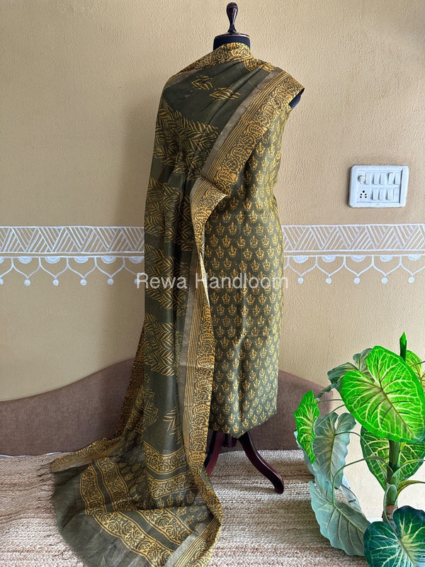  Batik Print Silk Top-Dupatta