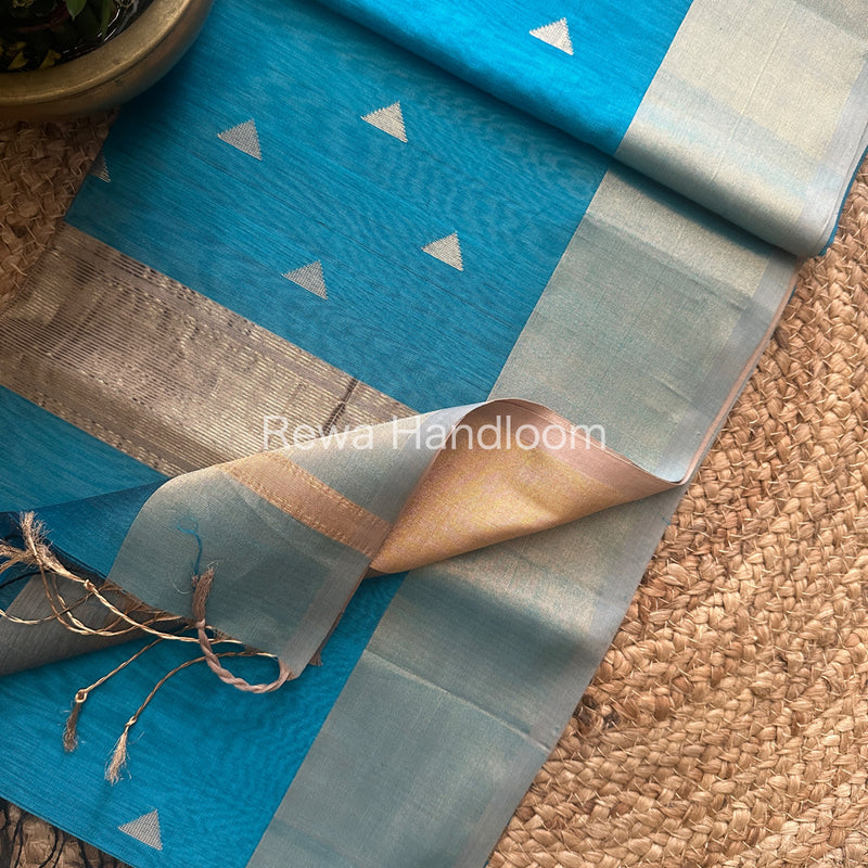 Firozi Zari Butti ~ Maheshwari Saree-SB13