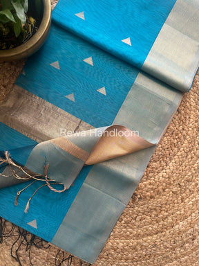 Firozi Zari Butti ~ Maheshwari Saree-SB13