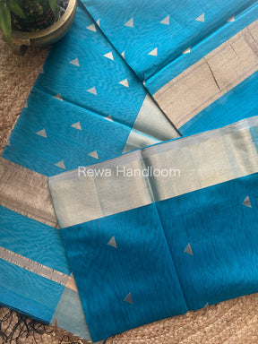 Firozi Zari Butti ~ Maheshwari Saree-SB13