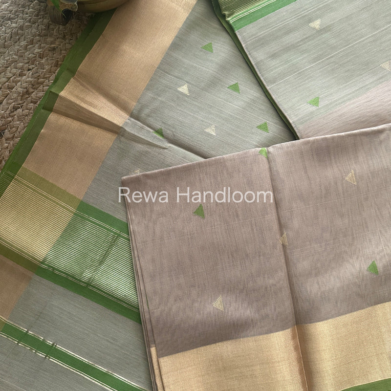 Beige Zari Butti ~ Maheshwari Saree-SB14