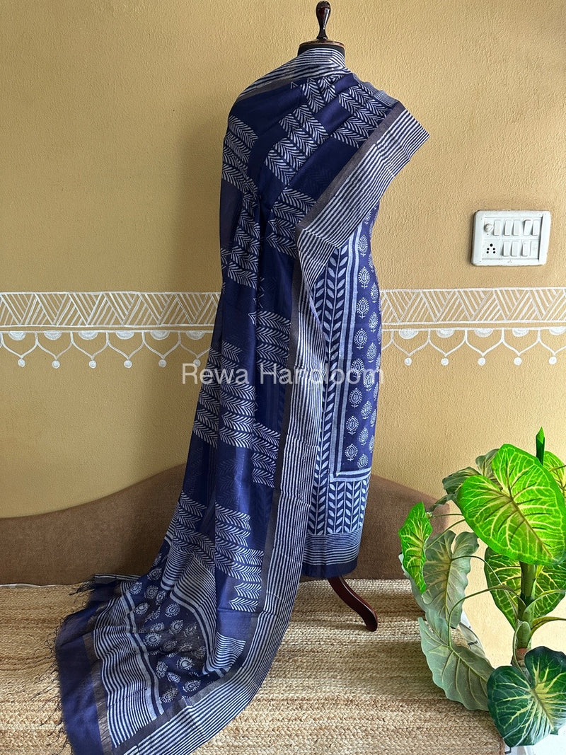  Batik Print Silk Top-Dupatta