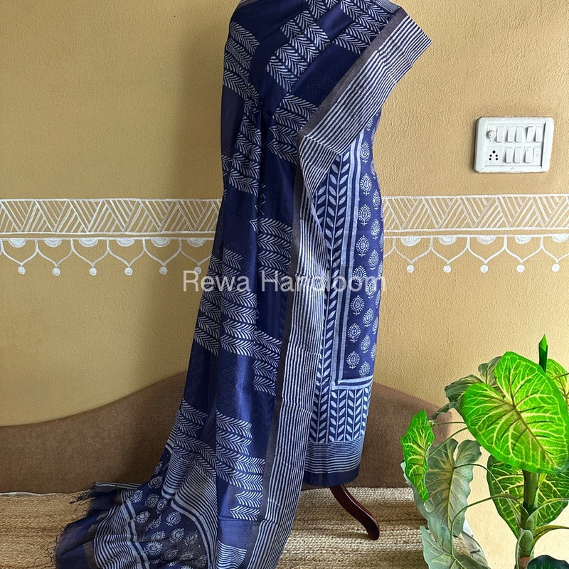  Batik Print Silk Top-Dupatta