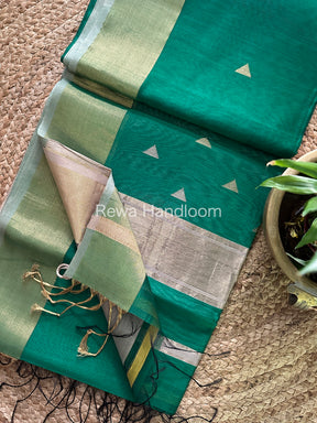 Green Zari Butti ~ Maheshwari Saree-SB07