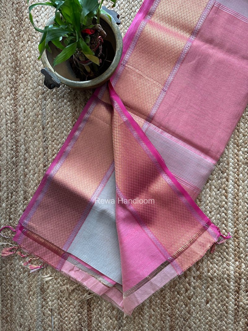 Exclusive Maheshwari Gray Tissue Silk Saree ZTS0194
