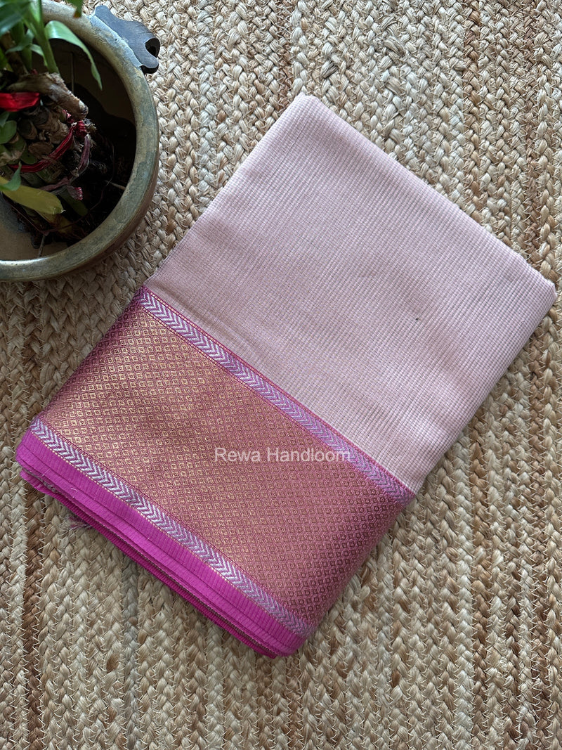 Exclusive Maheshwari Light Pink Tissue Silk Saree ZTS0193