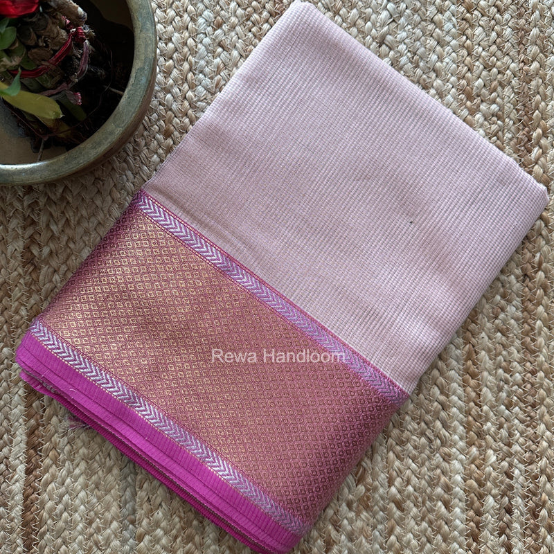 Exclusive Maheshwari Light Pink Tissue Silk Saree ZTS0193