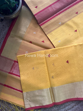  Yellow Zari Butti ~ Maheshwari Saree-SB22