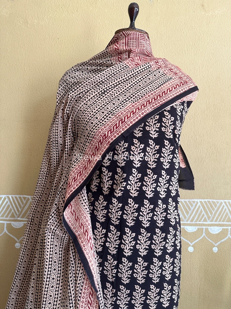 Black Bagh Print Cotton Suit BCSP085