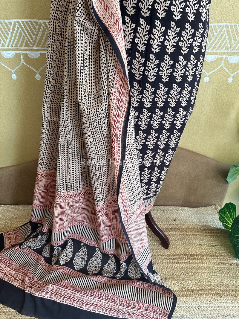 Black Bagh Print Cotton Suit BCSP085