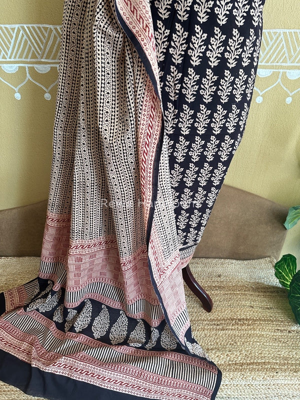 Black Bagh Print Cotton Suit BCSP085