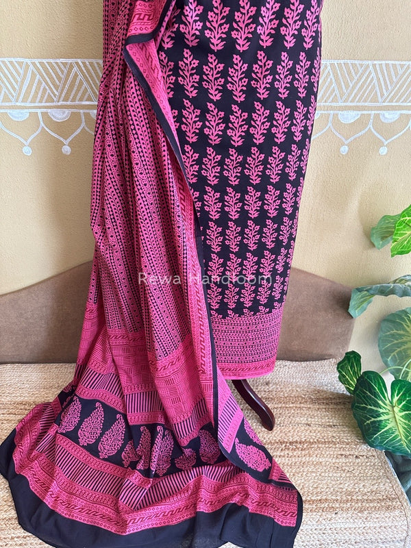 Black Bagh Print Cotton Suit BCSP082