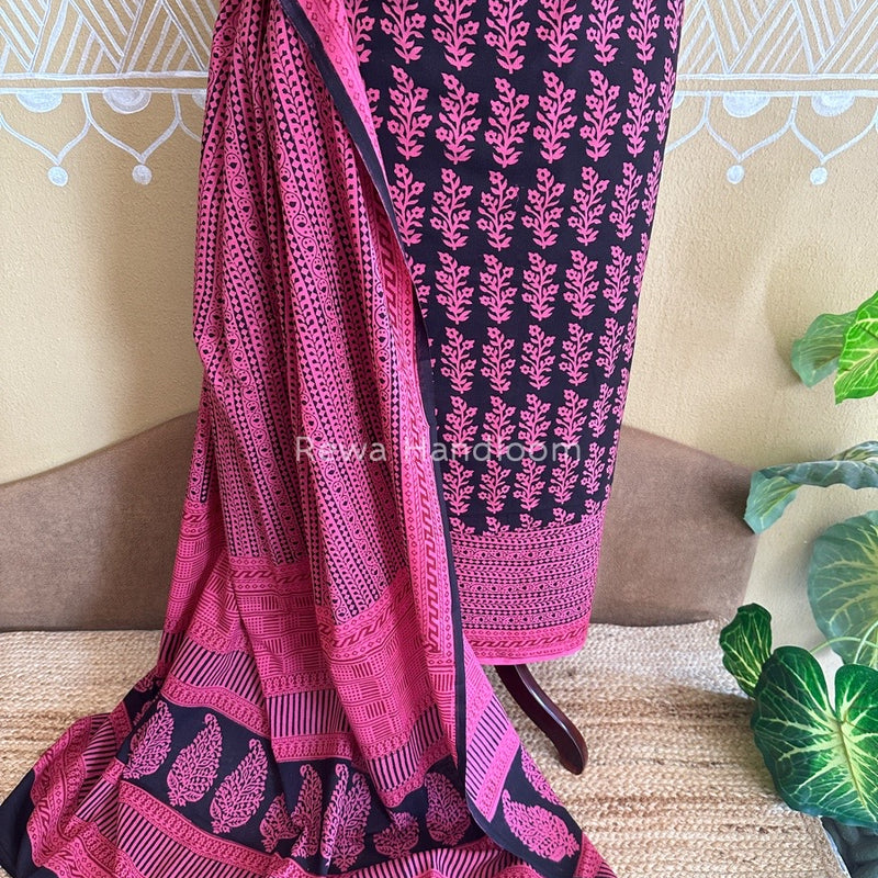 Black Bagh Print Cotton Suit BCSP082